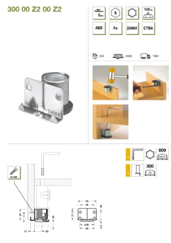 Piedino per fissaggio alla spalla